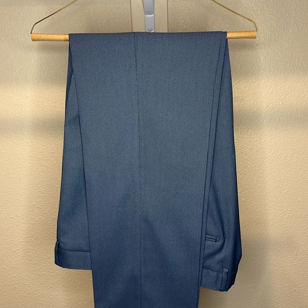 Combatant Gentleman Blue Sharkskin Dress Pants 34x34